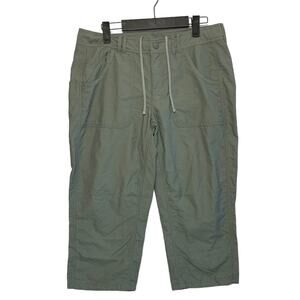 The North Face Cropped Drawstring Waist Pants Women's Sz 8 Gray Green Gorpcore